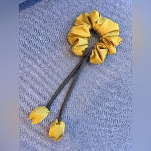 Handmade Scrunchie with Removable Tulip Ties High-Sheen Jersey Golden Marigold